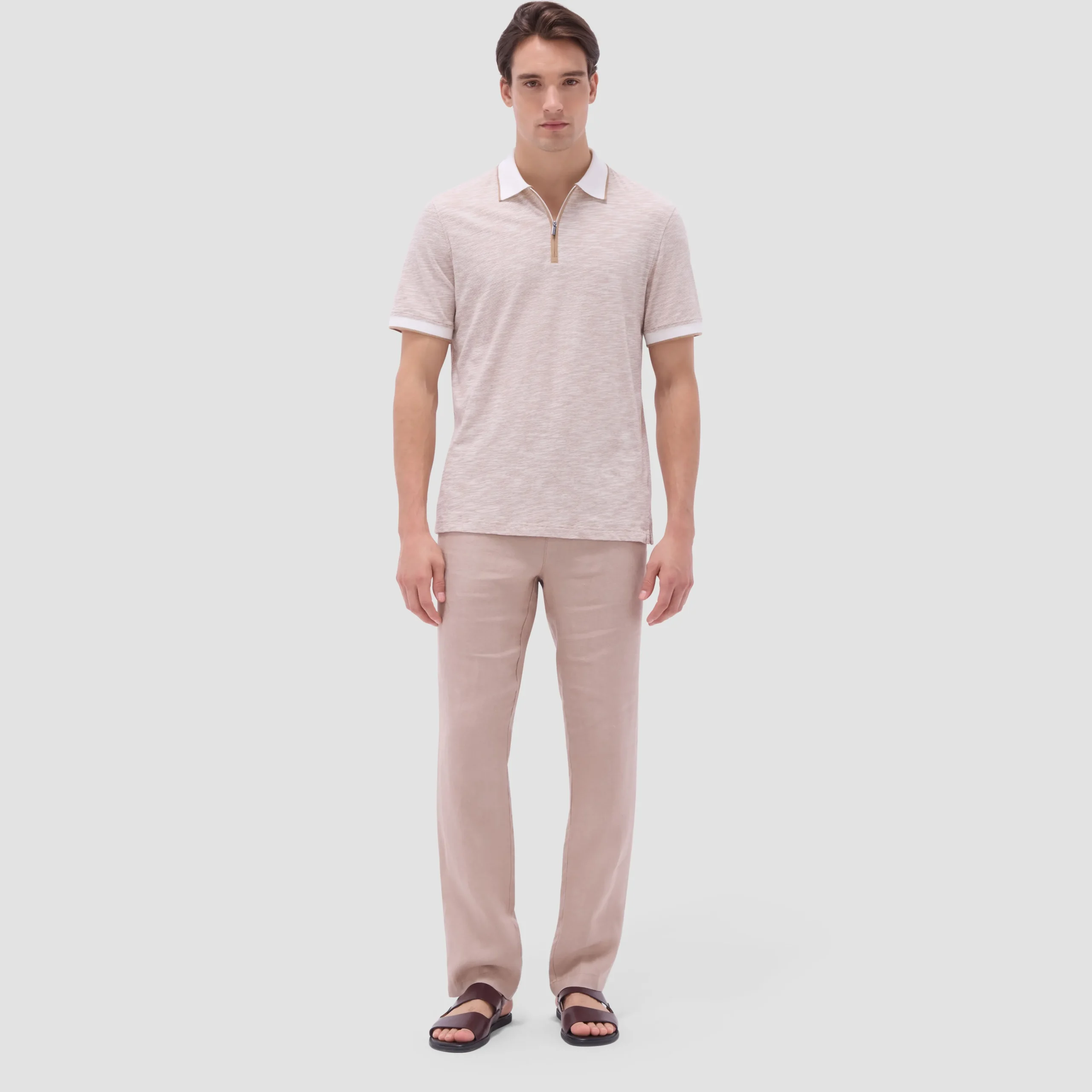 Textured Quarter-Zip Polo Shirt