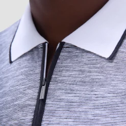 Textured Quarter-Zip Polo Shirt