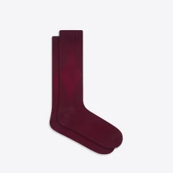 Tonal Argyle Mid-Calf Socks