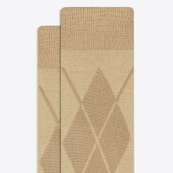Tonal Argyle Mid-Calf Socks