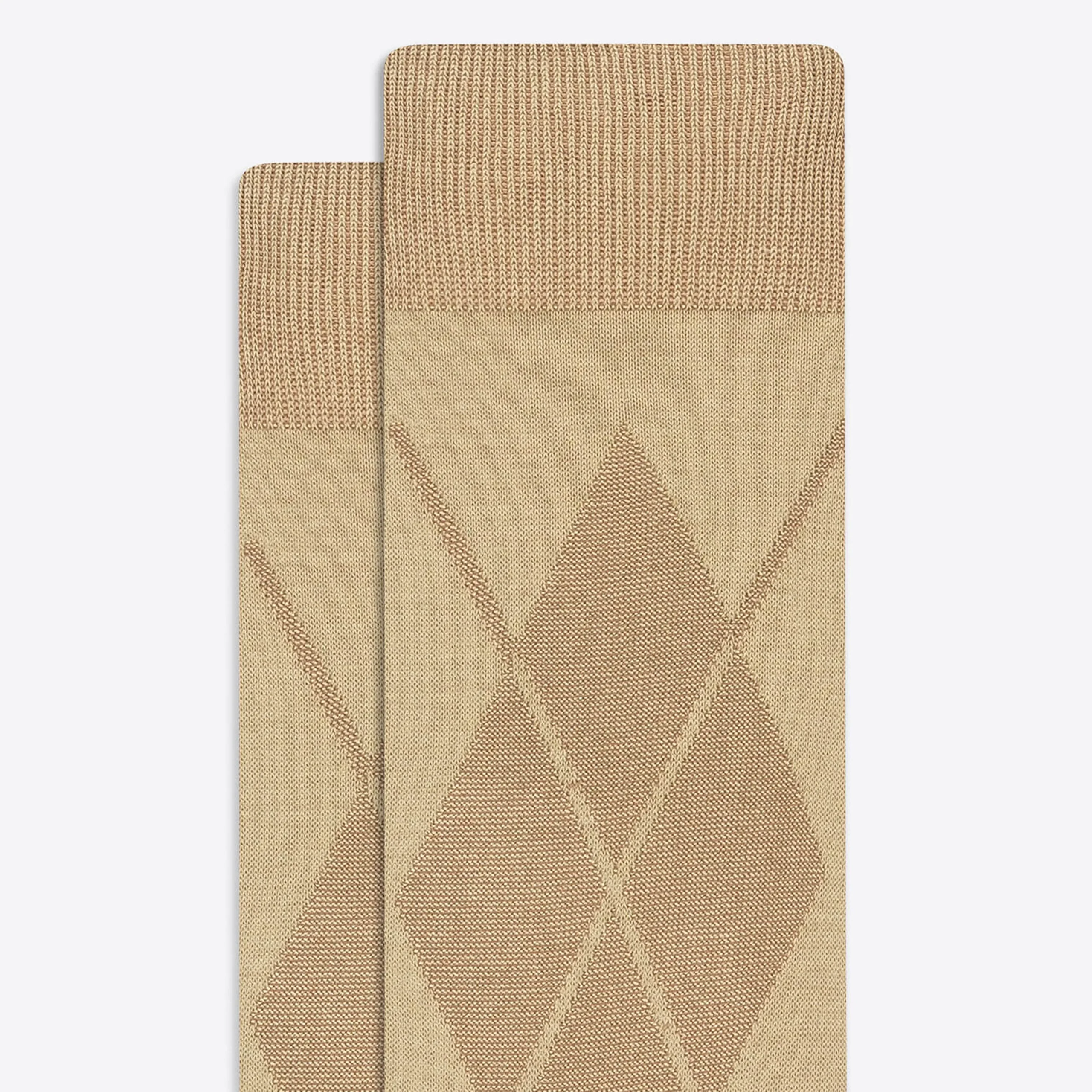 Tonal Argyle Mid-Calf Socks
