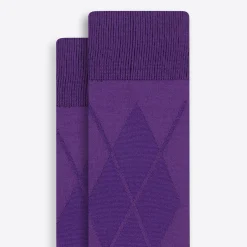 Tonal Argyle Mid-Calf Socks