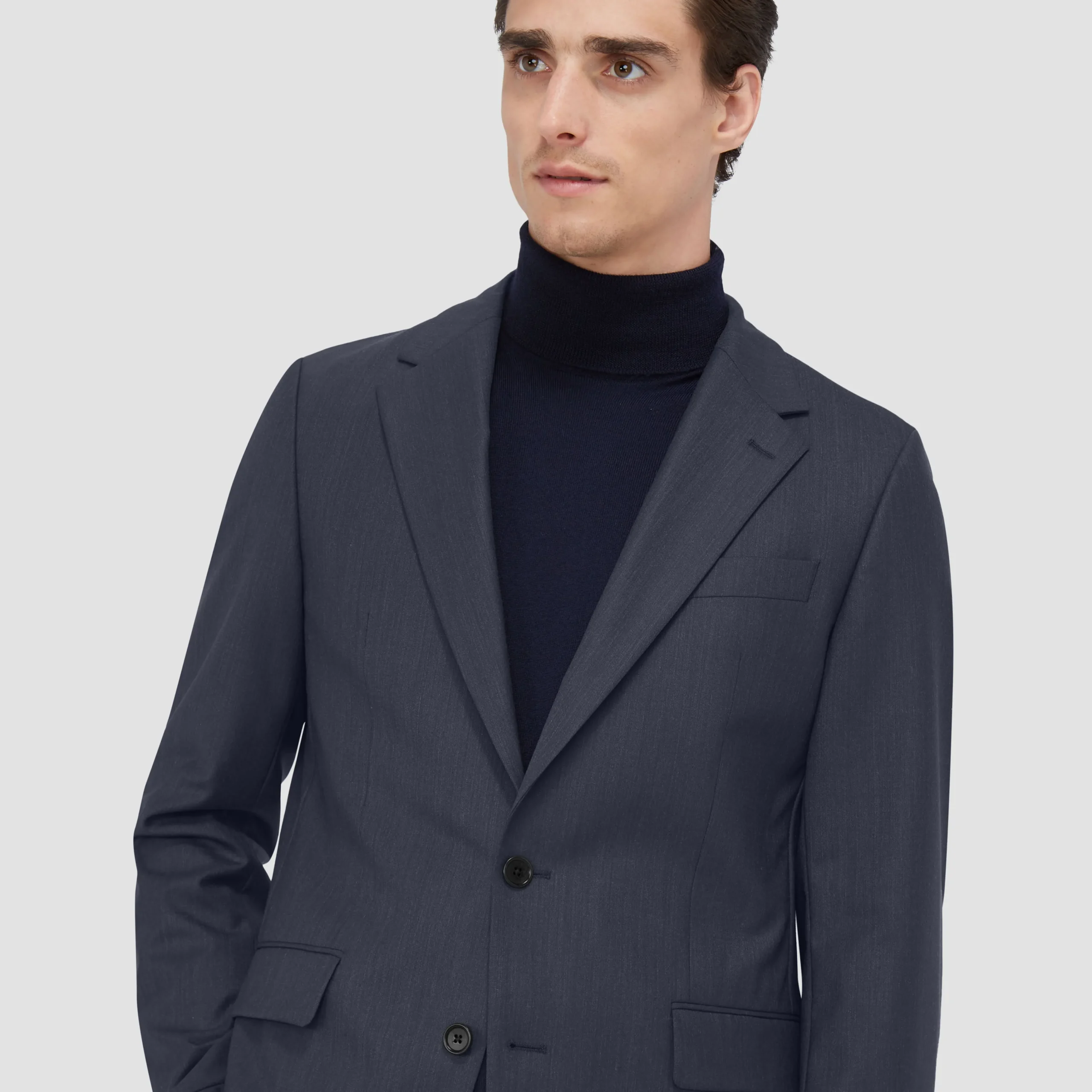 Two Button Stretch Wool Travel Blazer