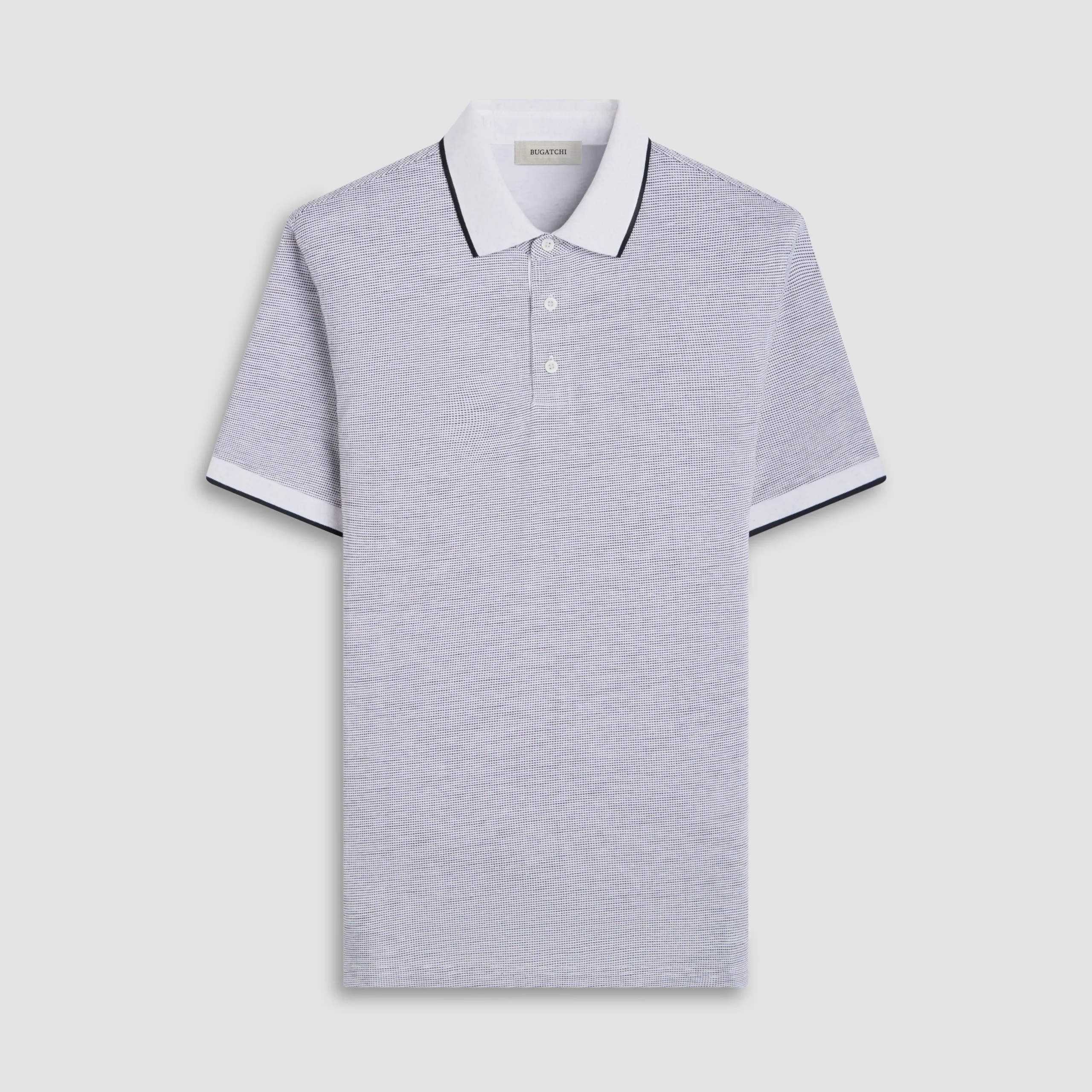 Two-Tone Bird's Eye Polo Shirt