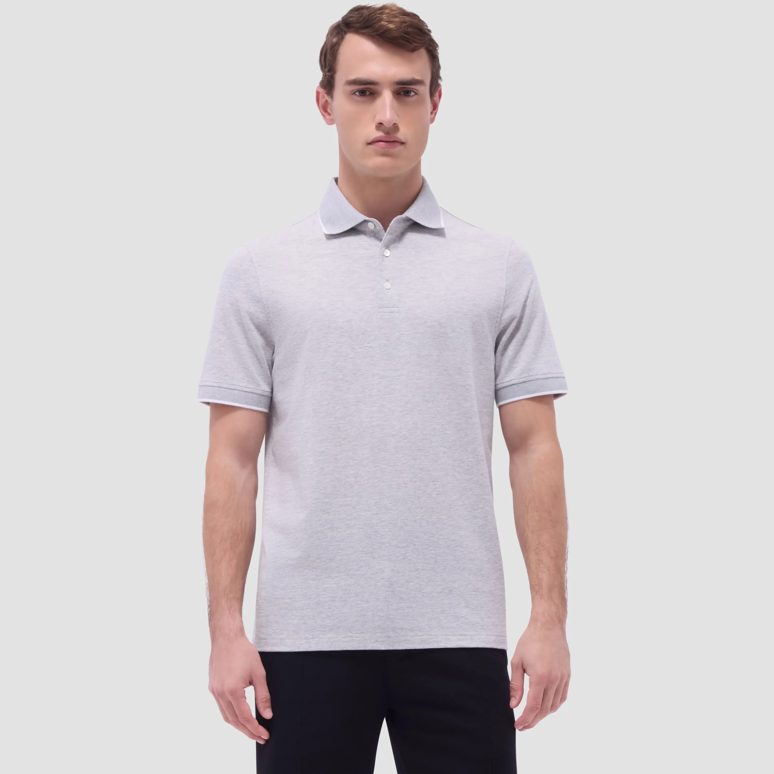Two-Tone Bird's Eye Polo Shirt