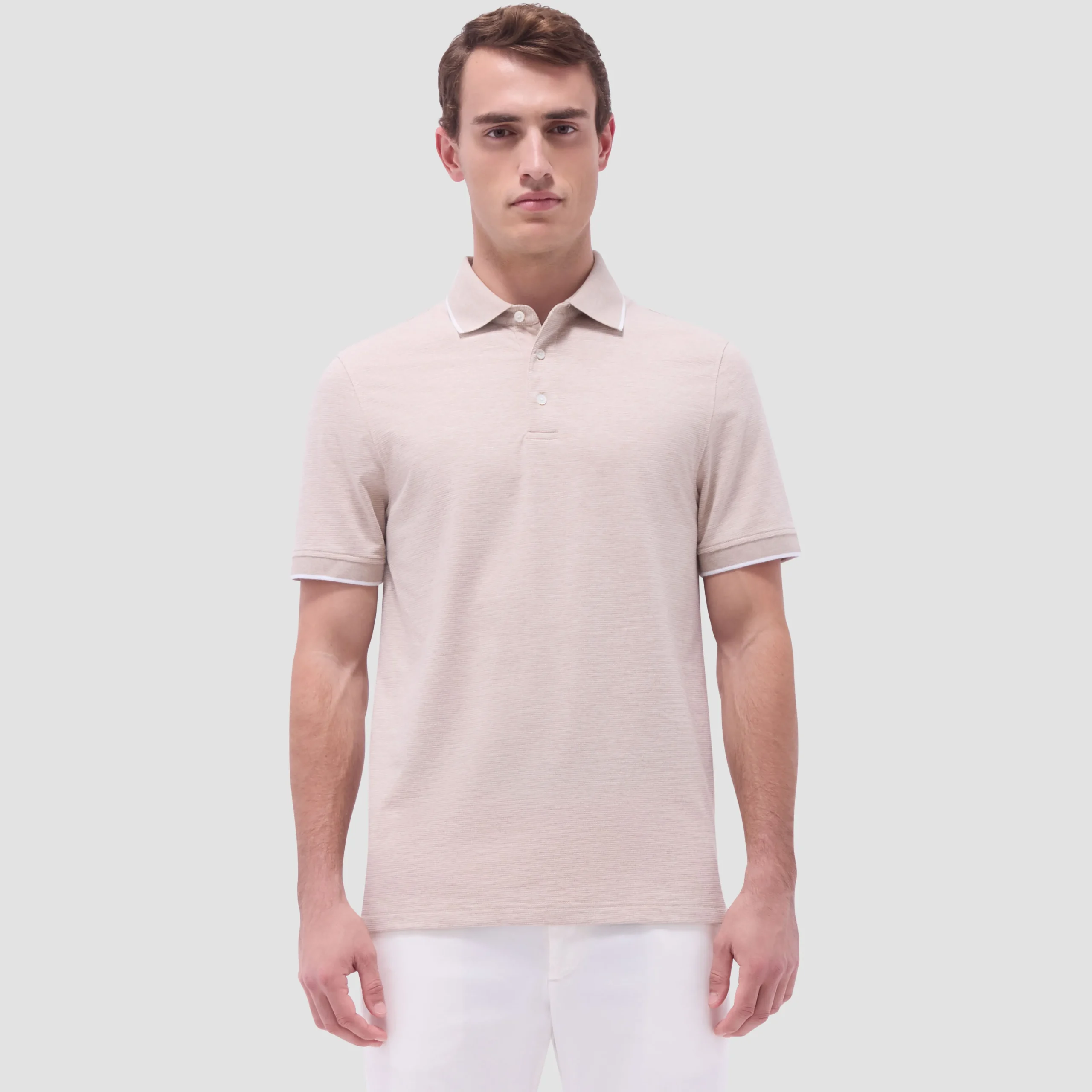 Two-Tone Bird's Eye Polo Shirt
