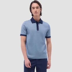 Two-Tone Bird's Eye Polo Shirt