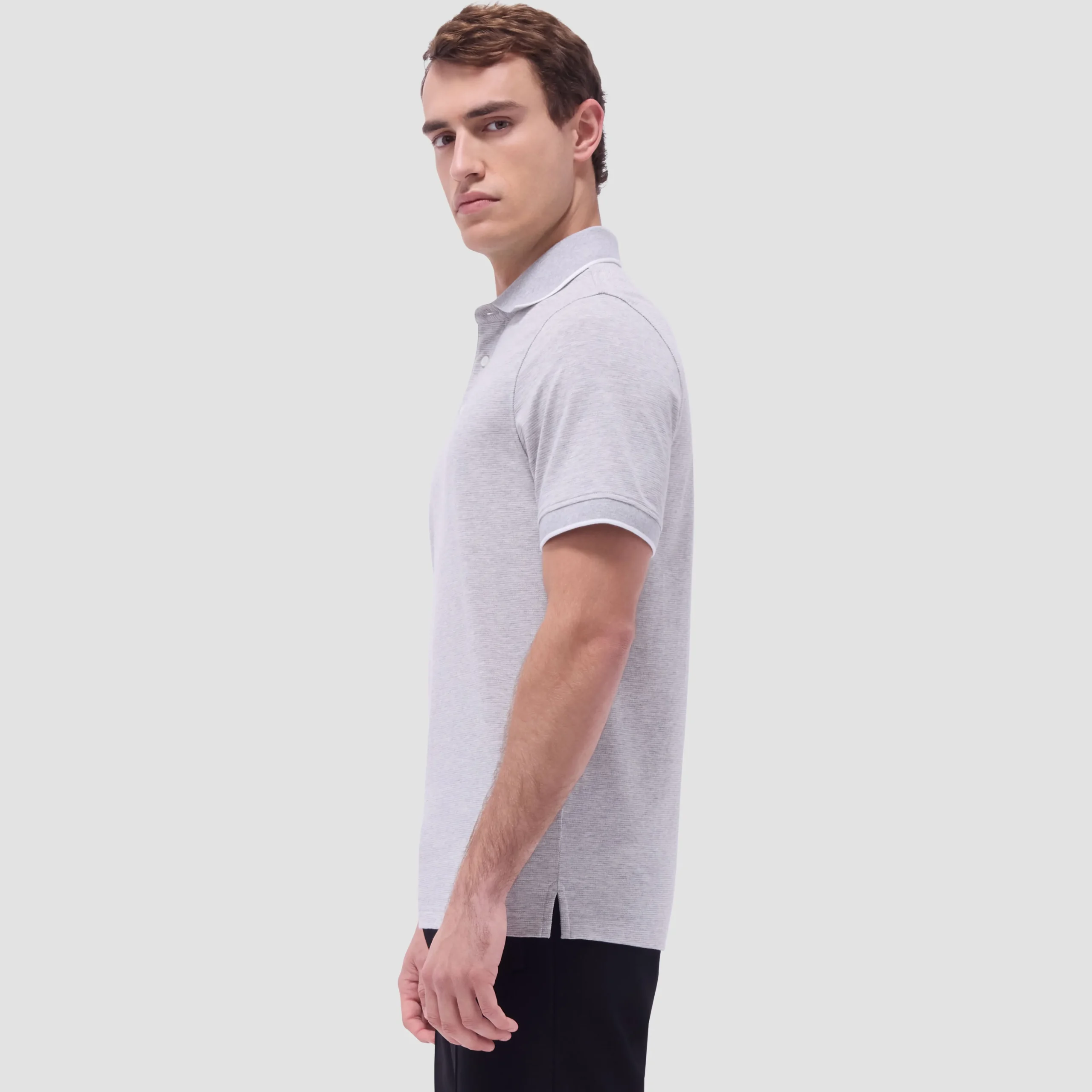Two-Tone Bird's Eye Polo Shirt