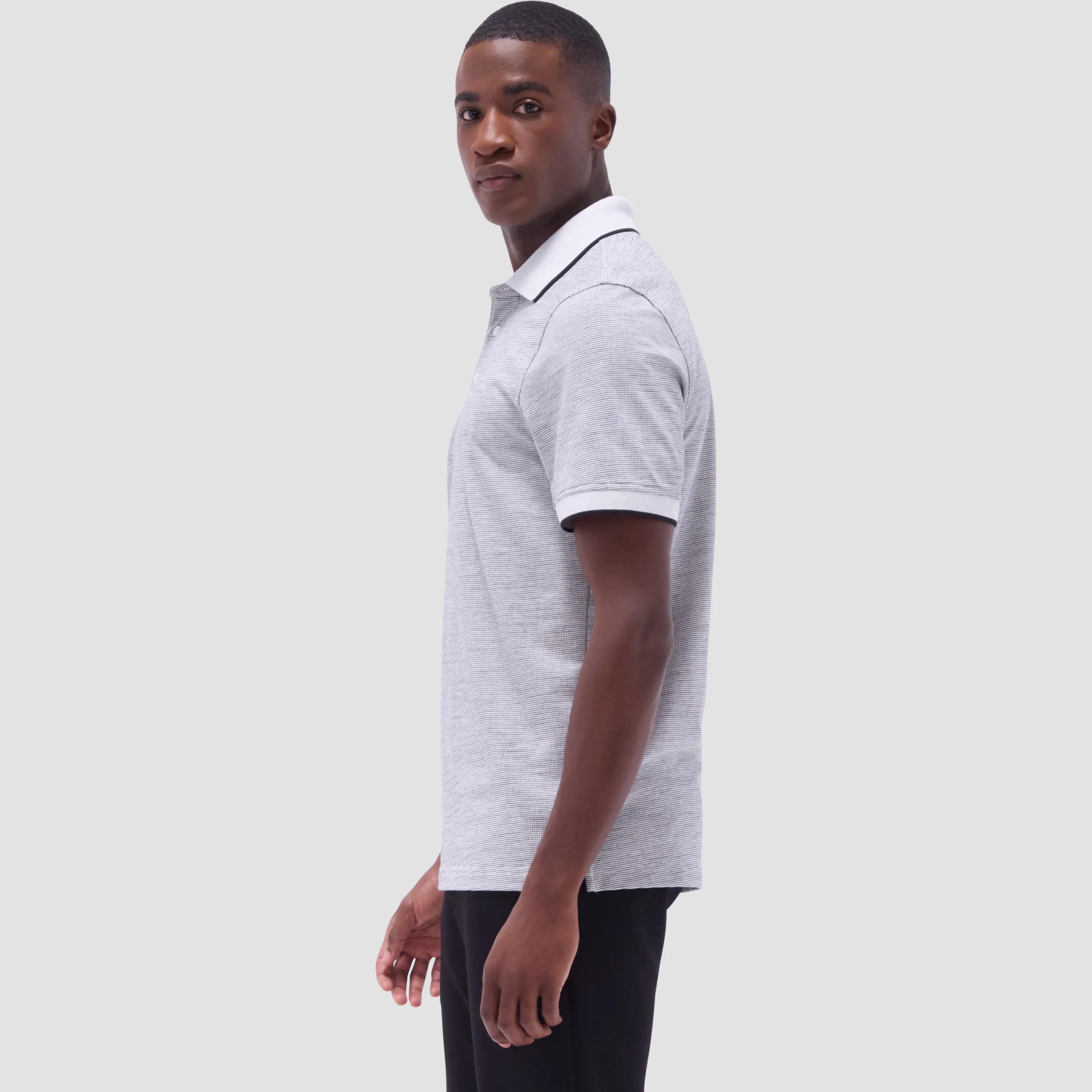 Two-Tone Bird's Eye Polo Shirt