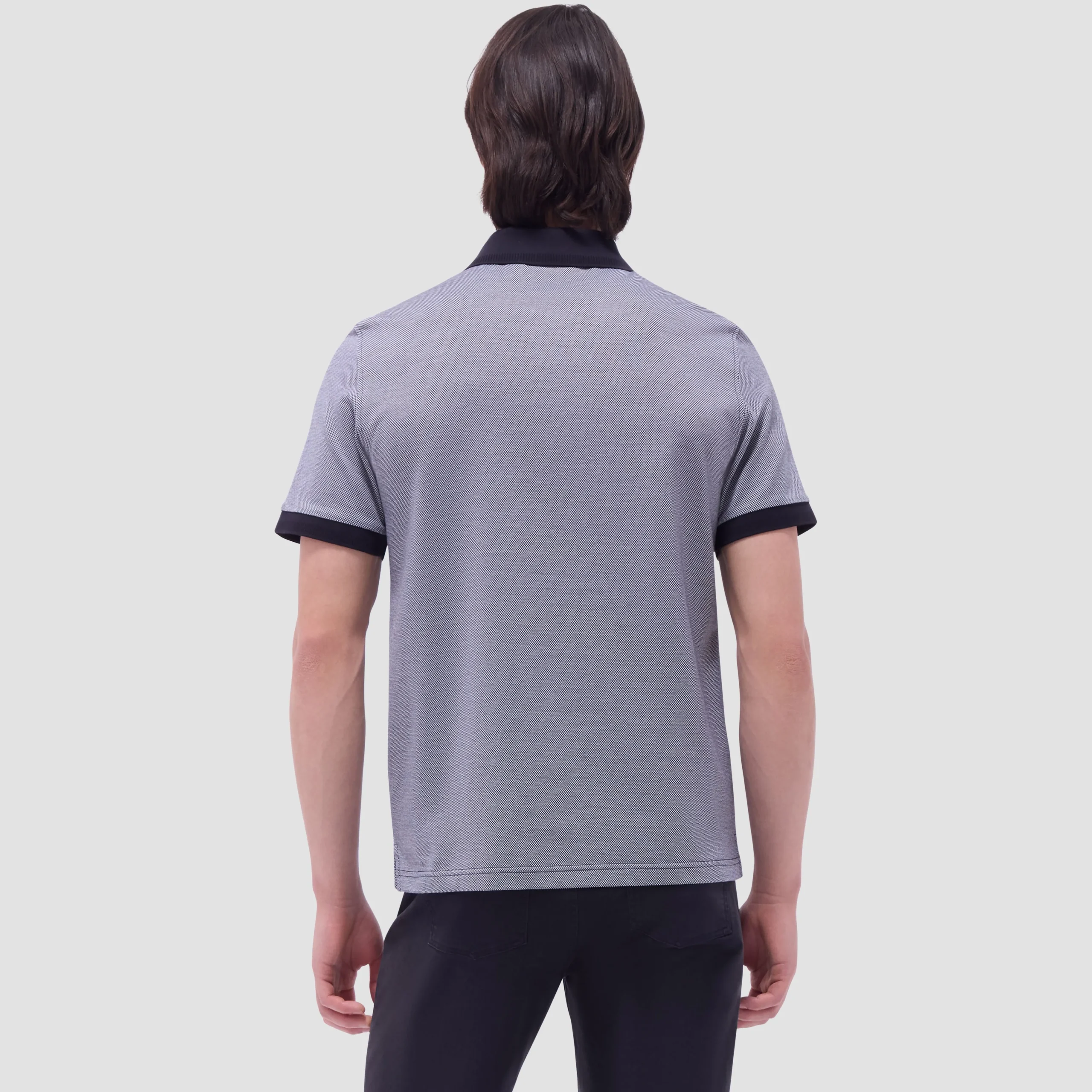 Two-Tone Bird's Eye Polo Shirt
