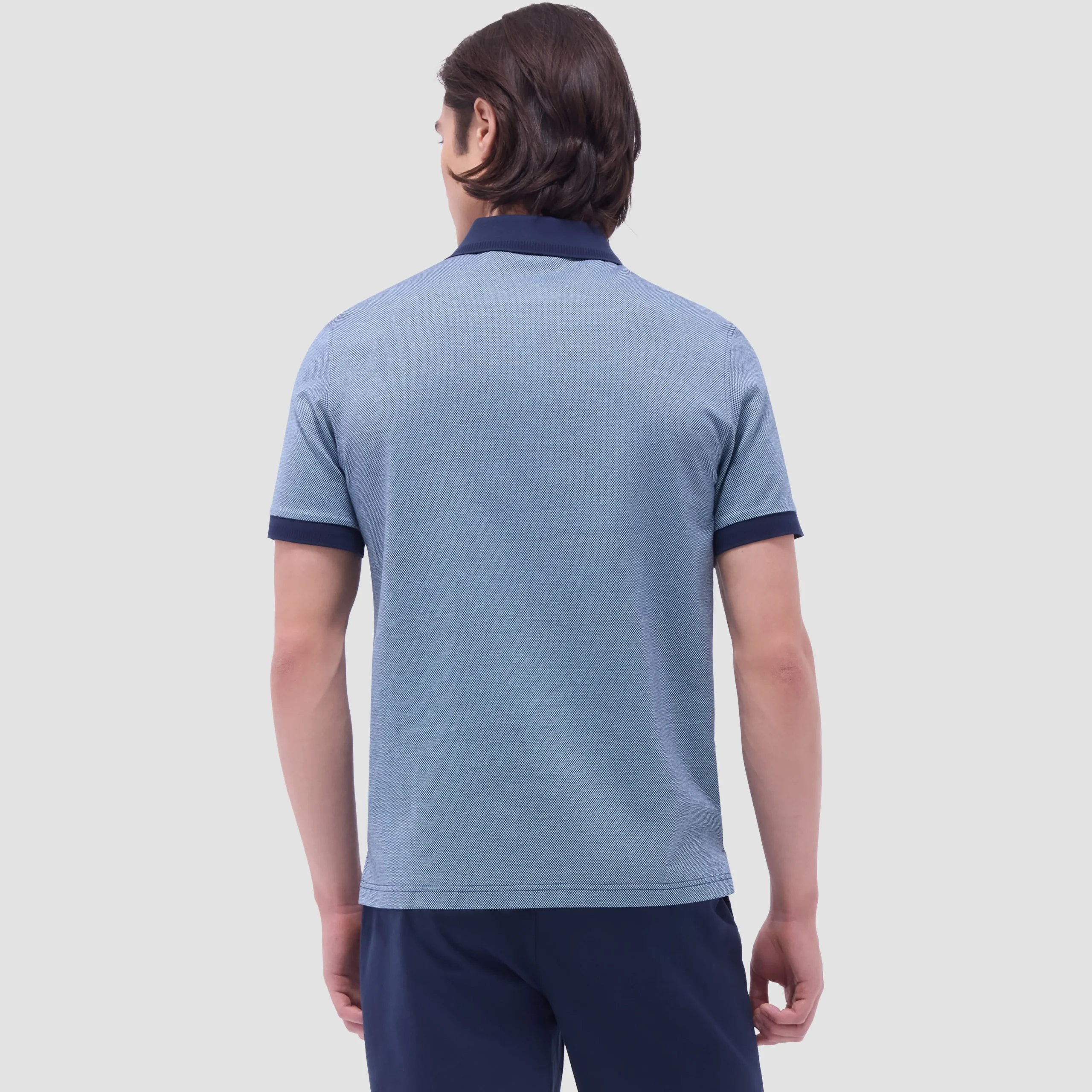Two-Tone Bird's Eye Polo Shirt