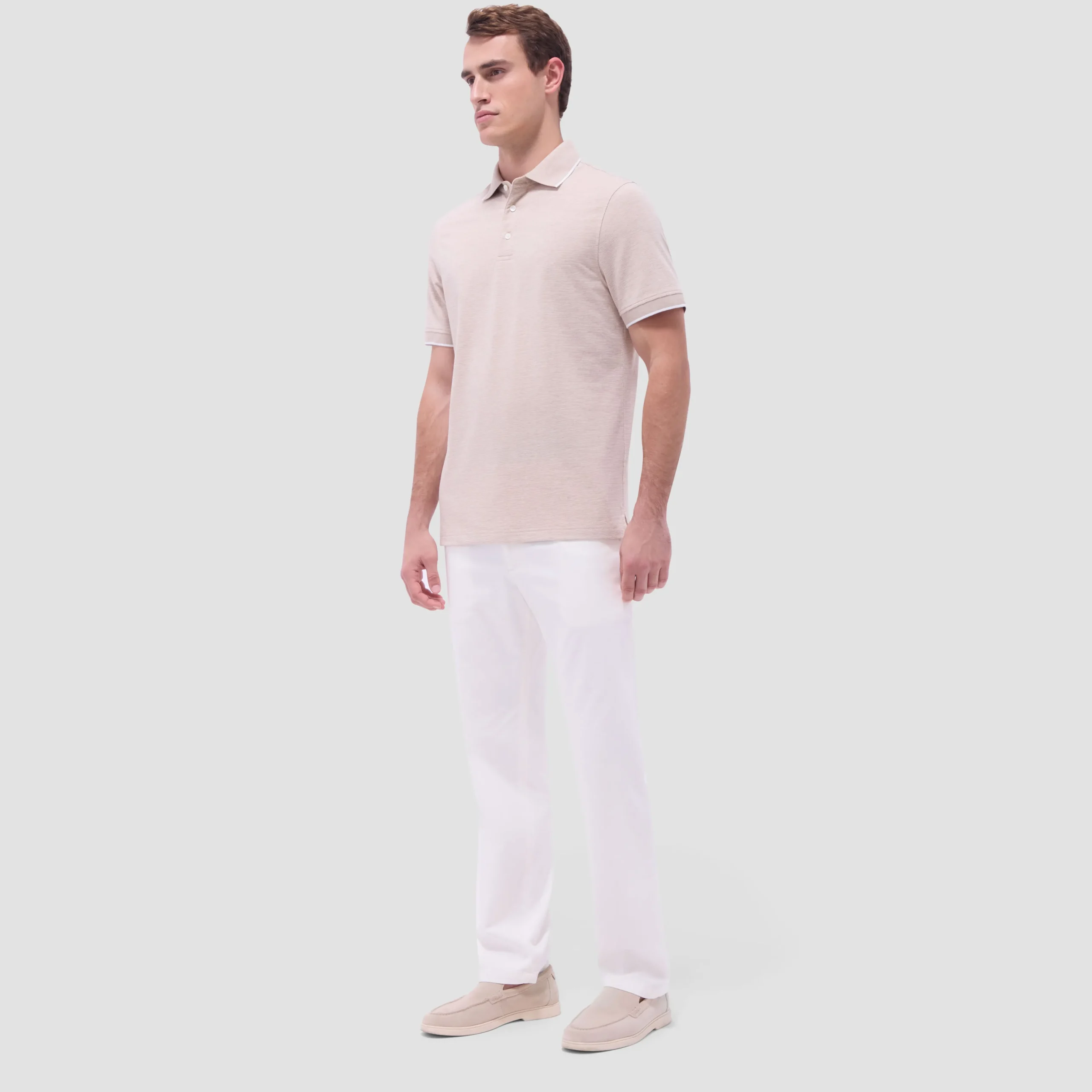 Two-Tone Bird's Eye Polo Shirt