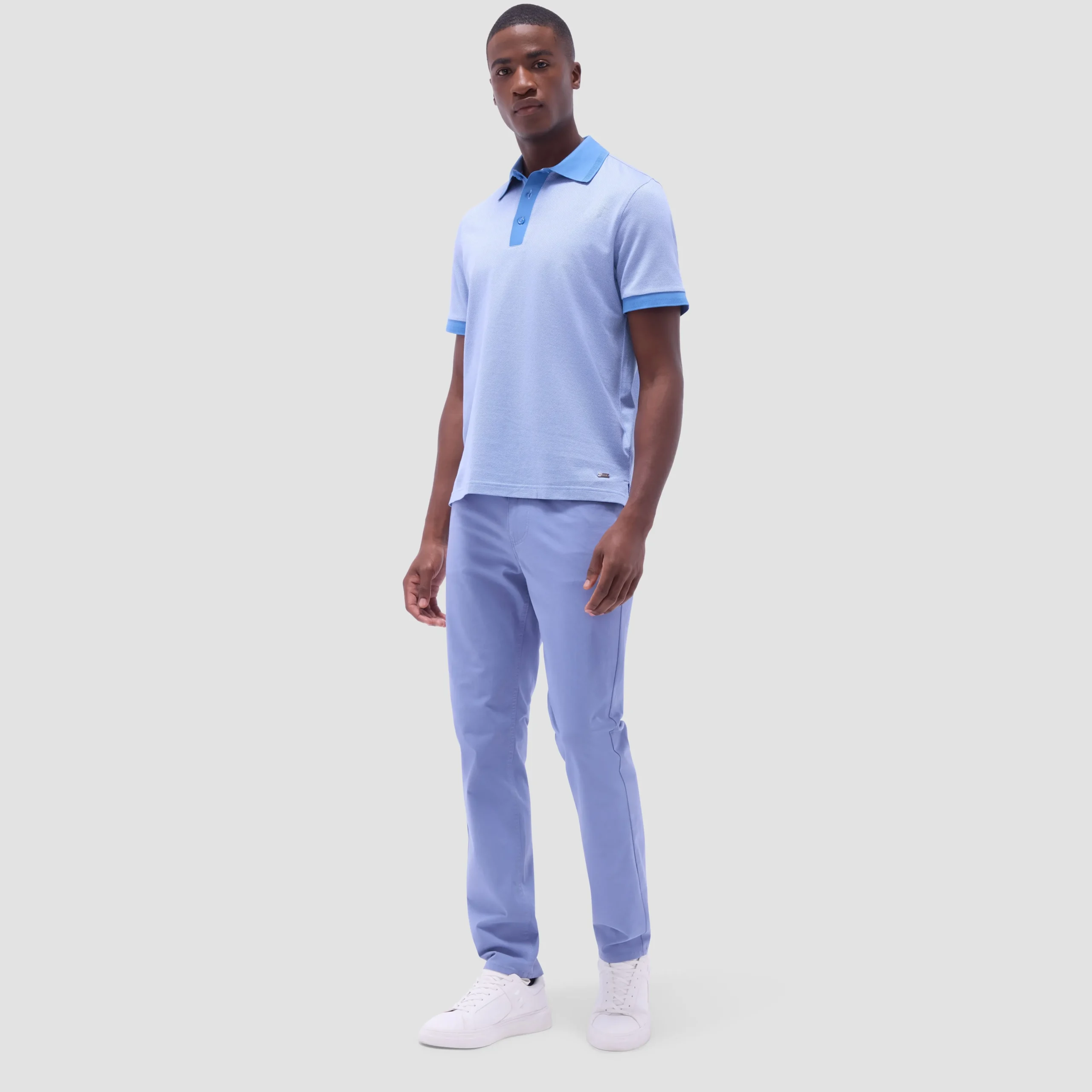 Two-Tone Bird's Eye Polo Shirt