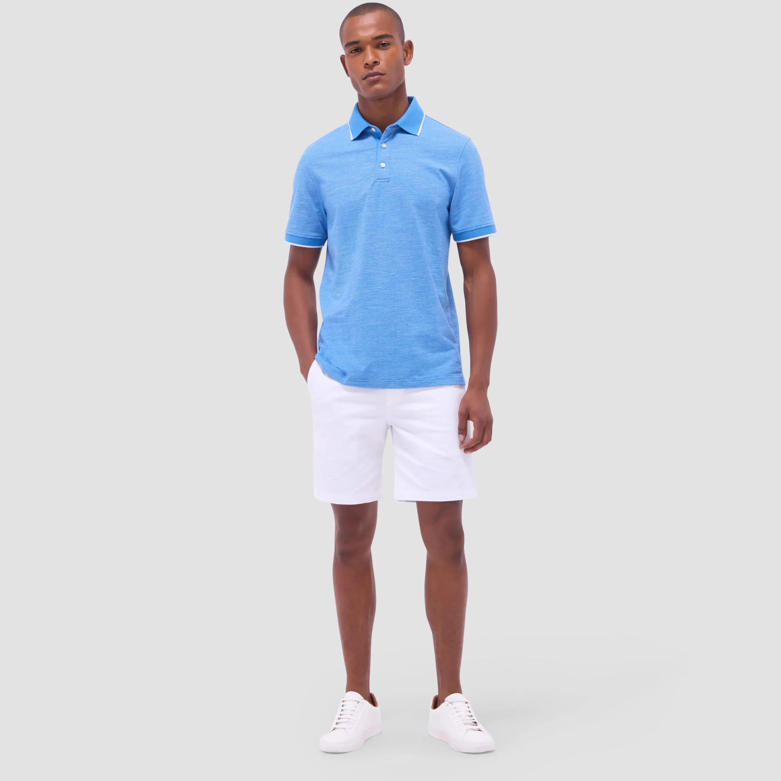 Two-Tone Bird's Eye Polo Shirt