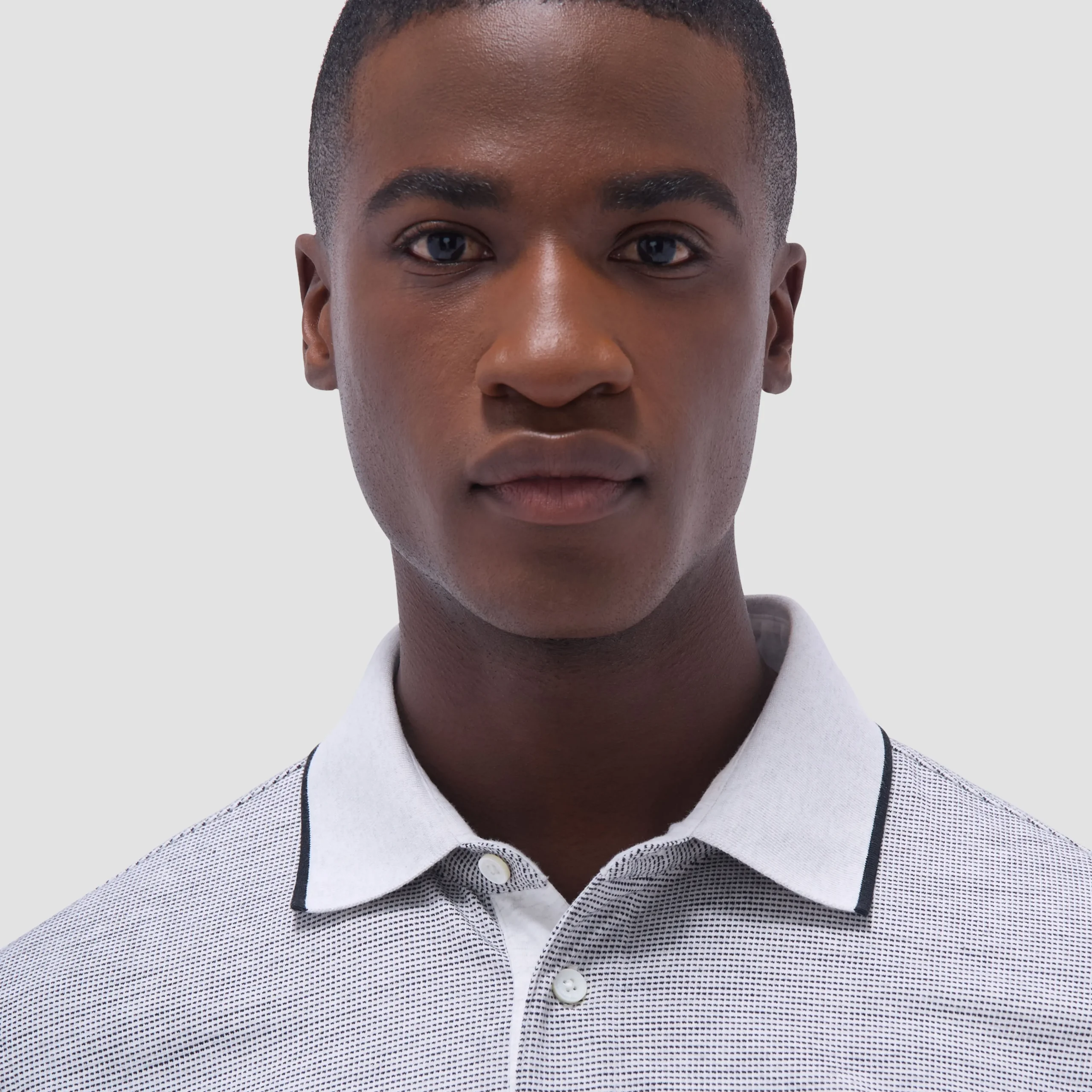 Two-Tone Bird's Eye Polo Shirt