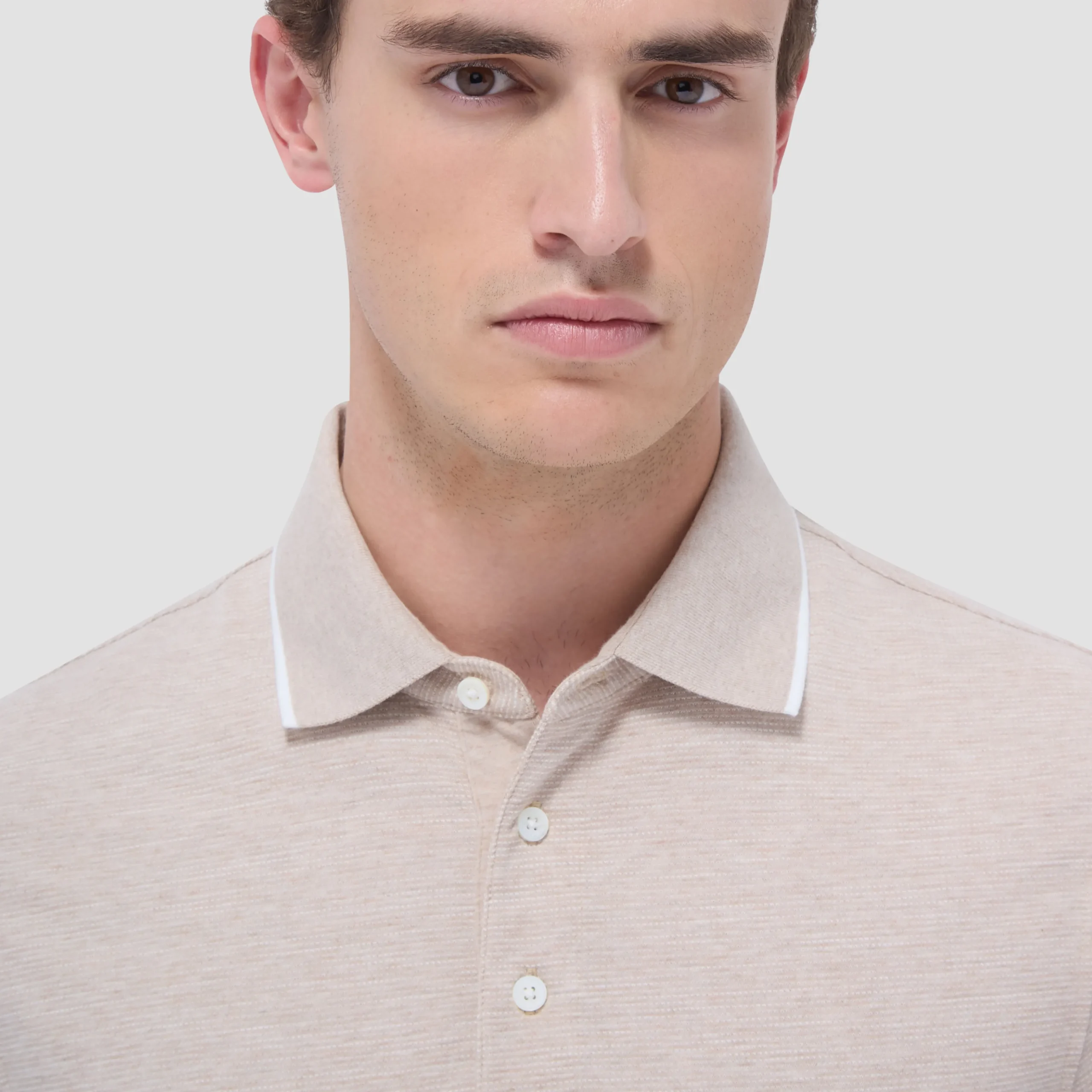 Two-Tone Bird's Eye Polo Shirt