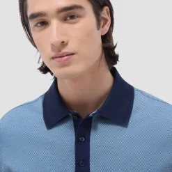 Two-Tone Bird's Eye Polo Shirt