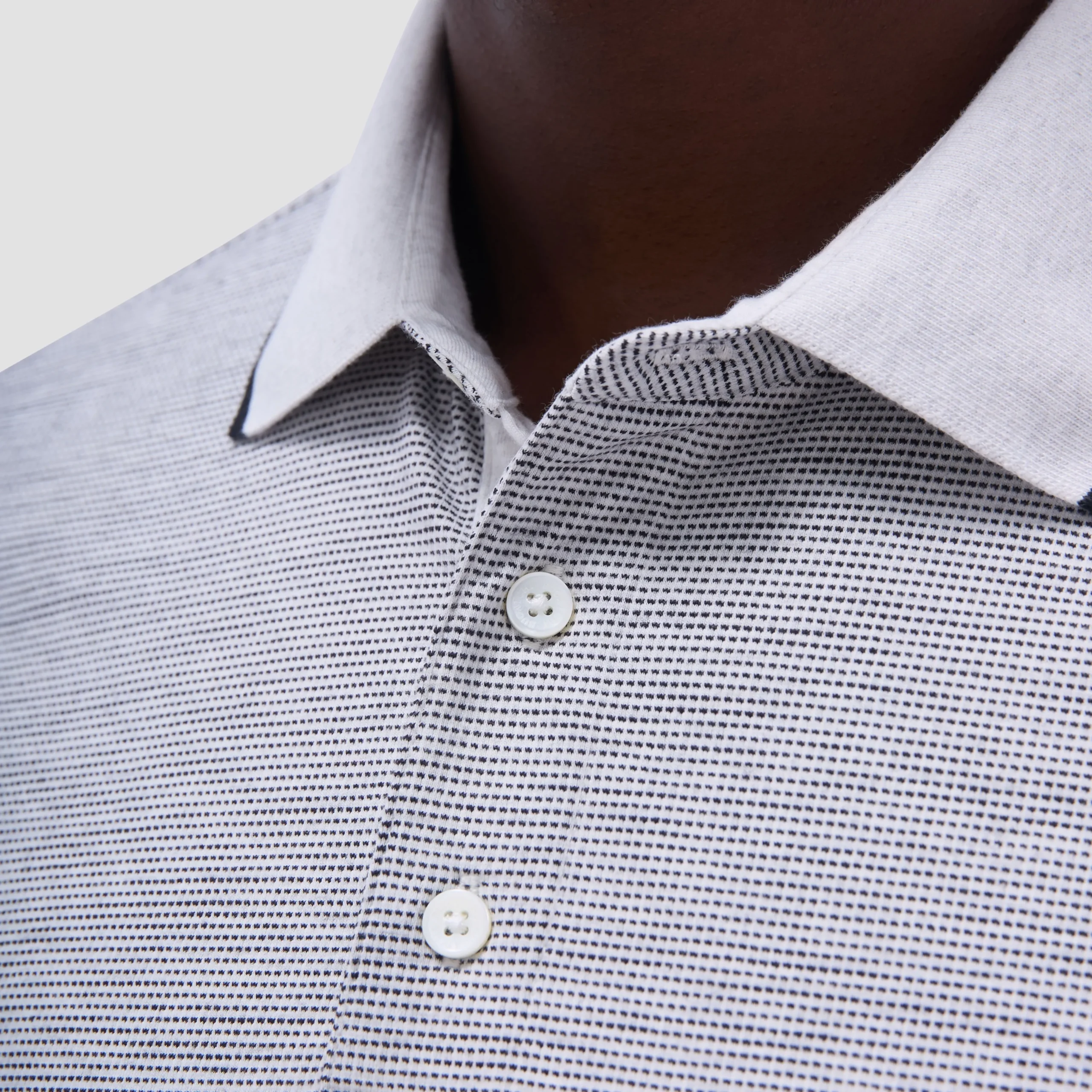 Two-Tone Bird's Eye Polo Shirt