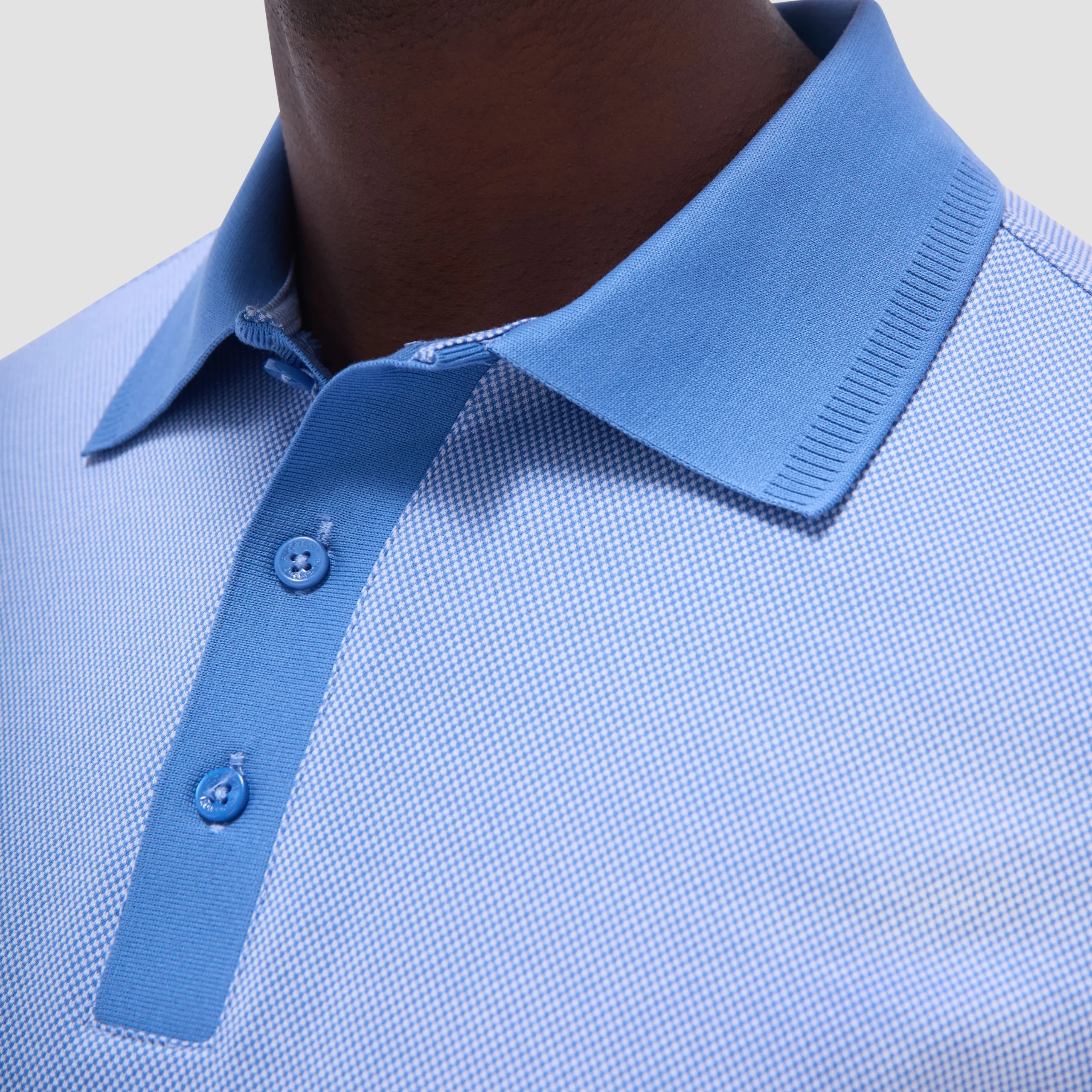 Two-Tone Bird's Eye Polo Shirt