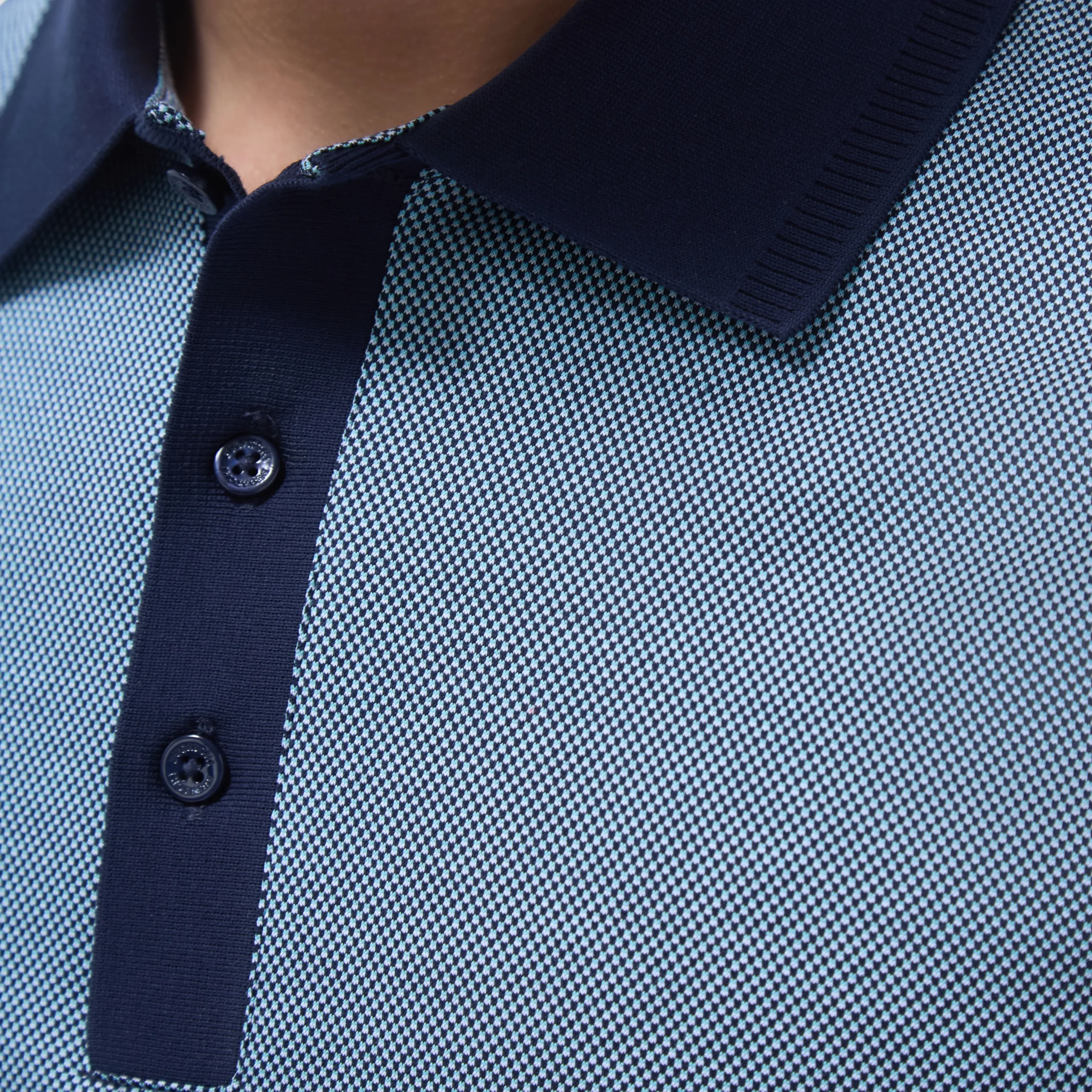Two-Tone Bird's Eye Polo Shirt