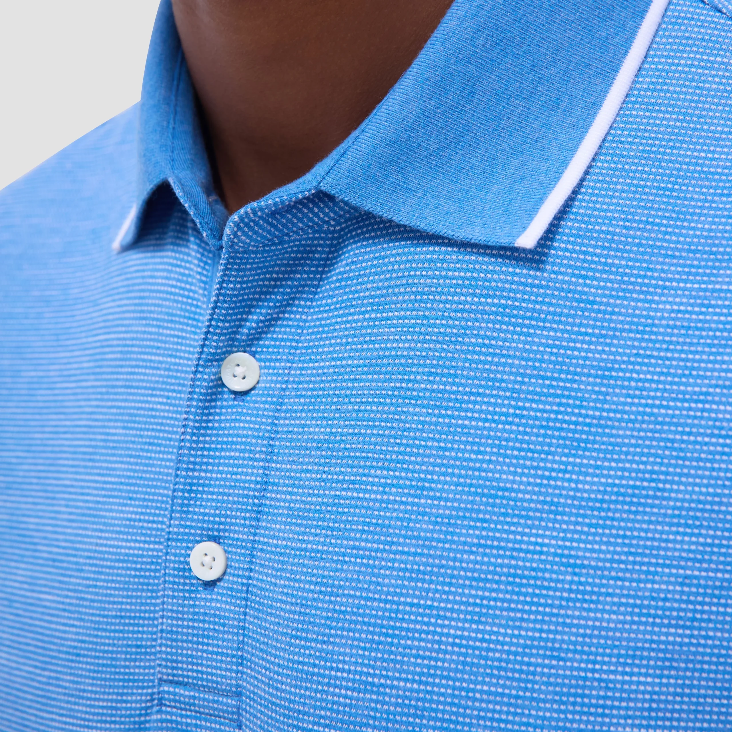 Two-Tone Bird's Eye Polo Shirt