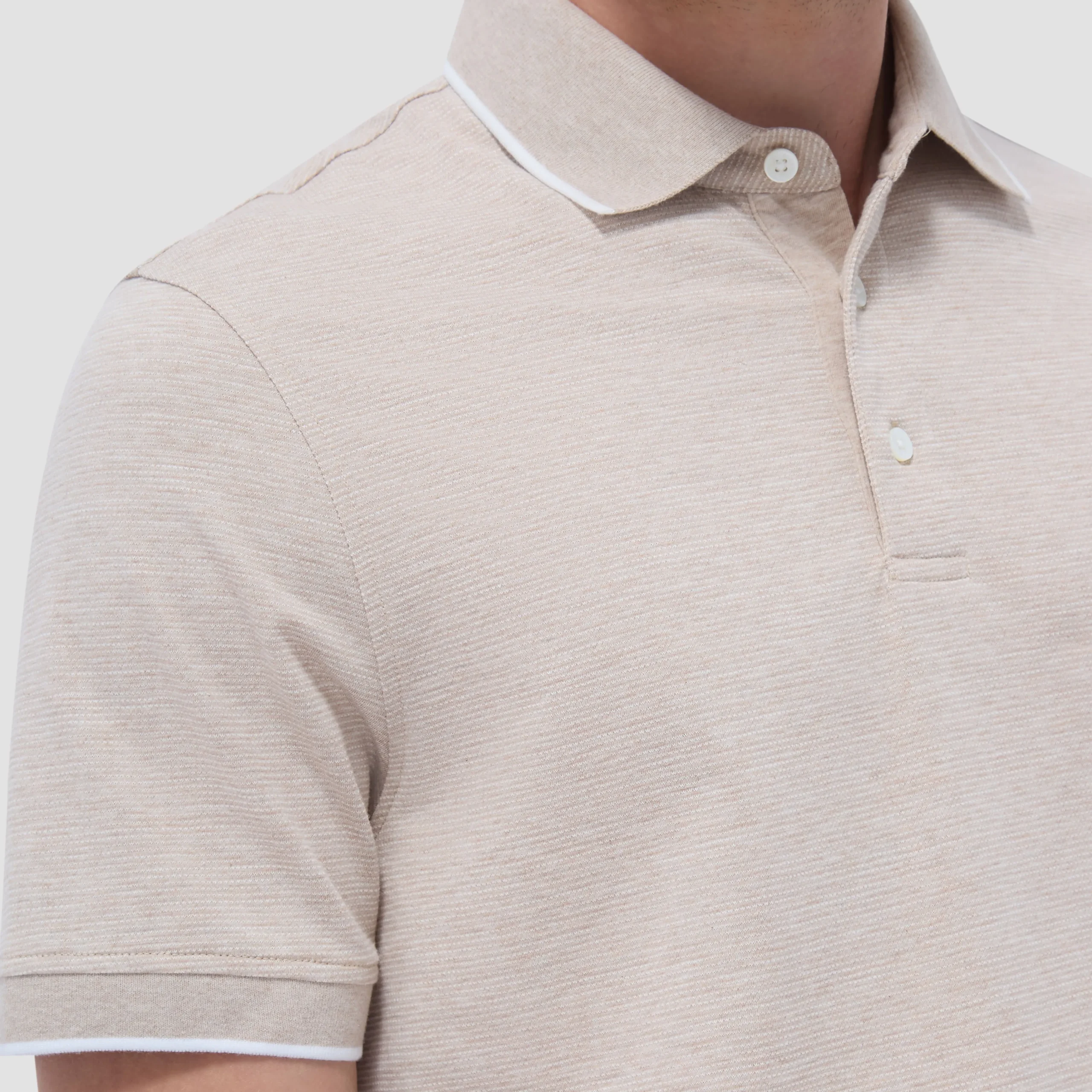 Two-Tone Bird's Eye Polo Shirt