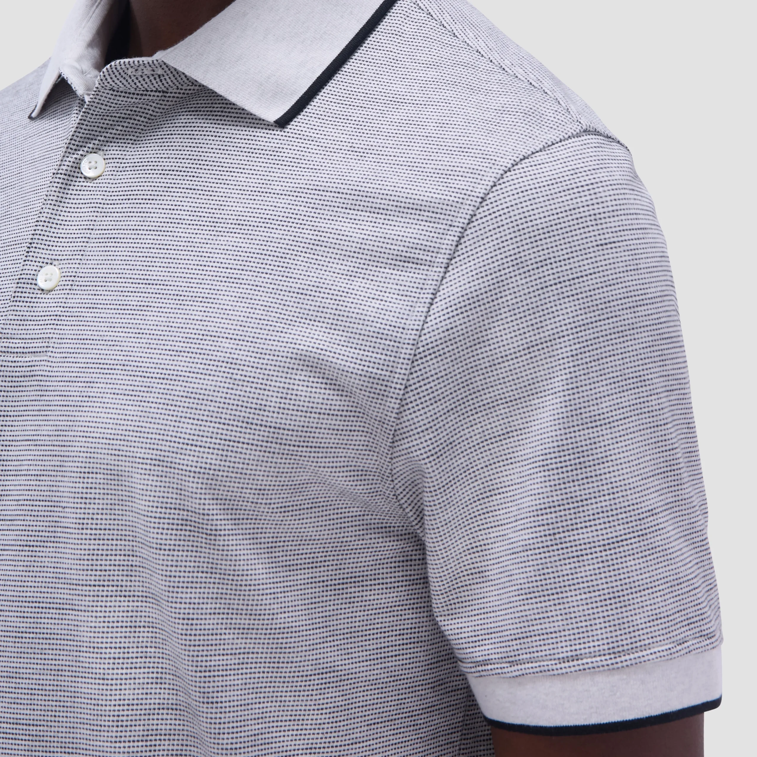 Two-Tone Bird's Eye Polo Shirt