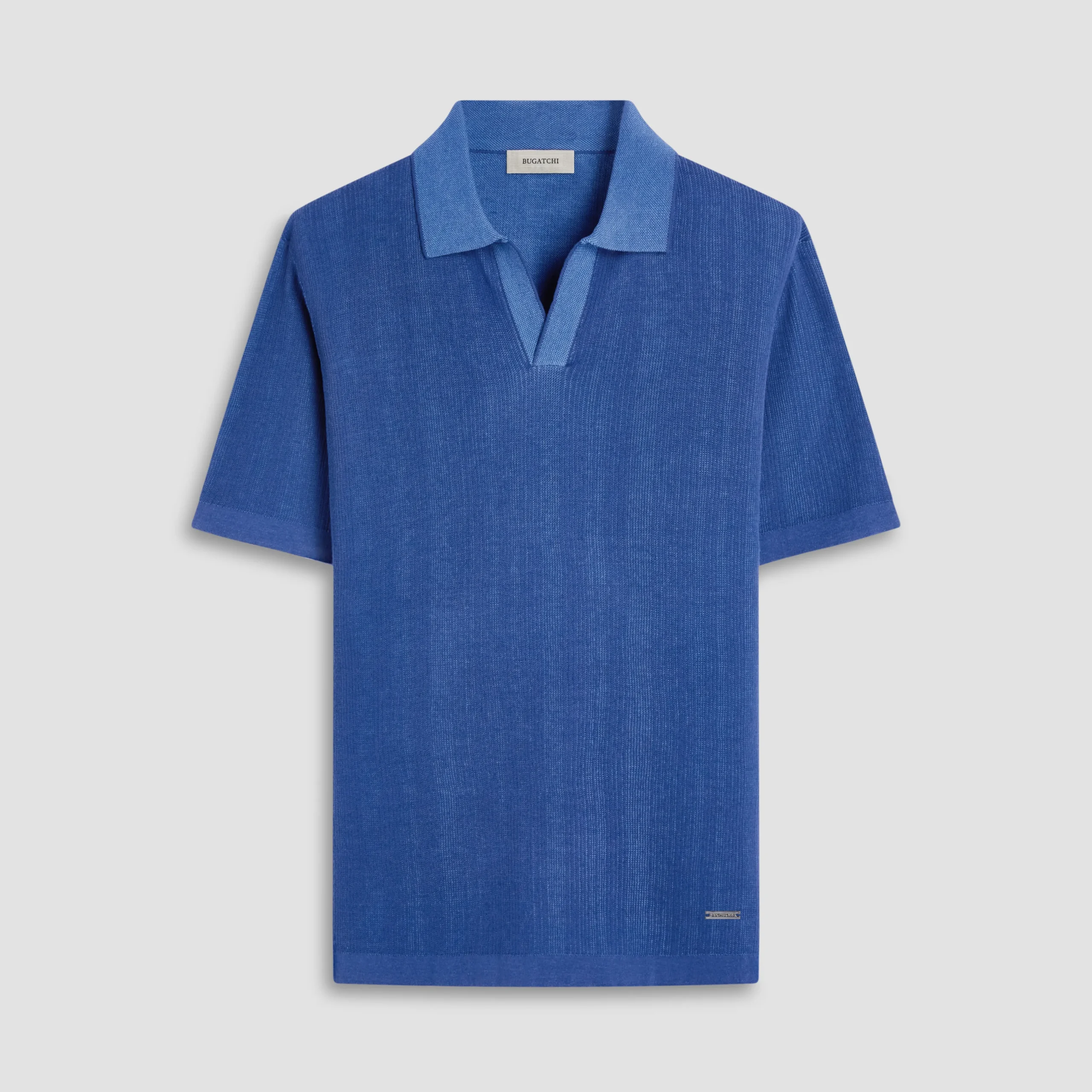 Two-Tone Rib Stitch Short Sleeve Johnny Sweater
