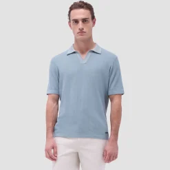 Two-Tone Rib Stitch Short Sleeve Johnny Sweater