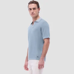 Two-Tone Rib Stitch Short Sleeve Johnny Sweater