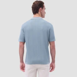 Two-Tone Rib Stitch Short Sleeve Johnny Sweater