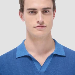 Two-Tone Rib Stitch Short Sleeve Johnny Sweater