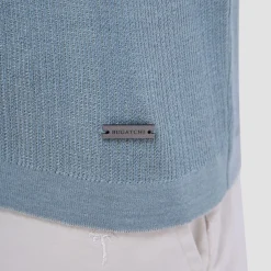 Two-Tone Rib Stitch Short Sleeve Johnny Sweater