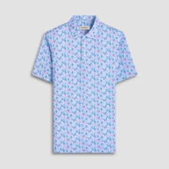 Victor Leaf Print OoohCotton Polo Shirt