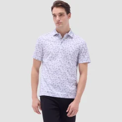 Victor Leaf Print OoohCotton Polo Shirt