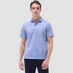 Victor Leaf Print OoohCotton Polo Shirt