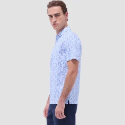 Victor Leaf Print OoohCotton Polo Shirt