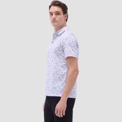 Victor Leaf Print OoohCotton Polo Shirt