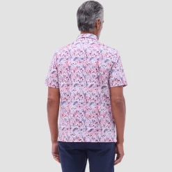 Victor Leaf Print OoohCotton Polo Shirt