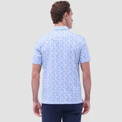 Victor Leaf Print OoohCotton Polo Shirt