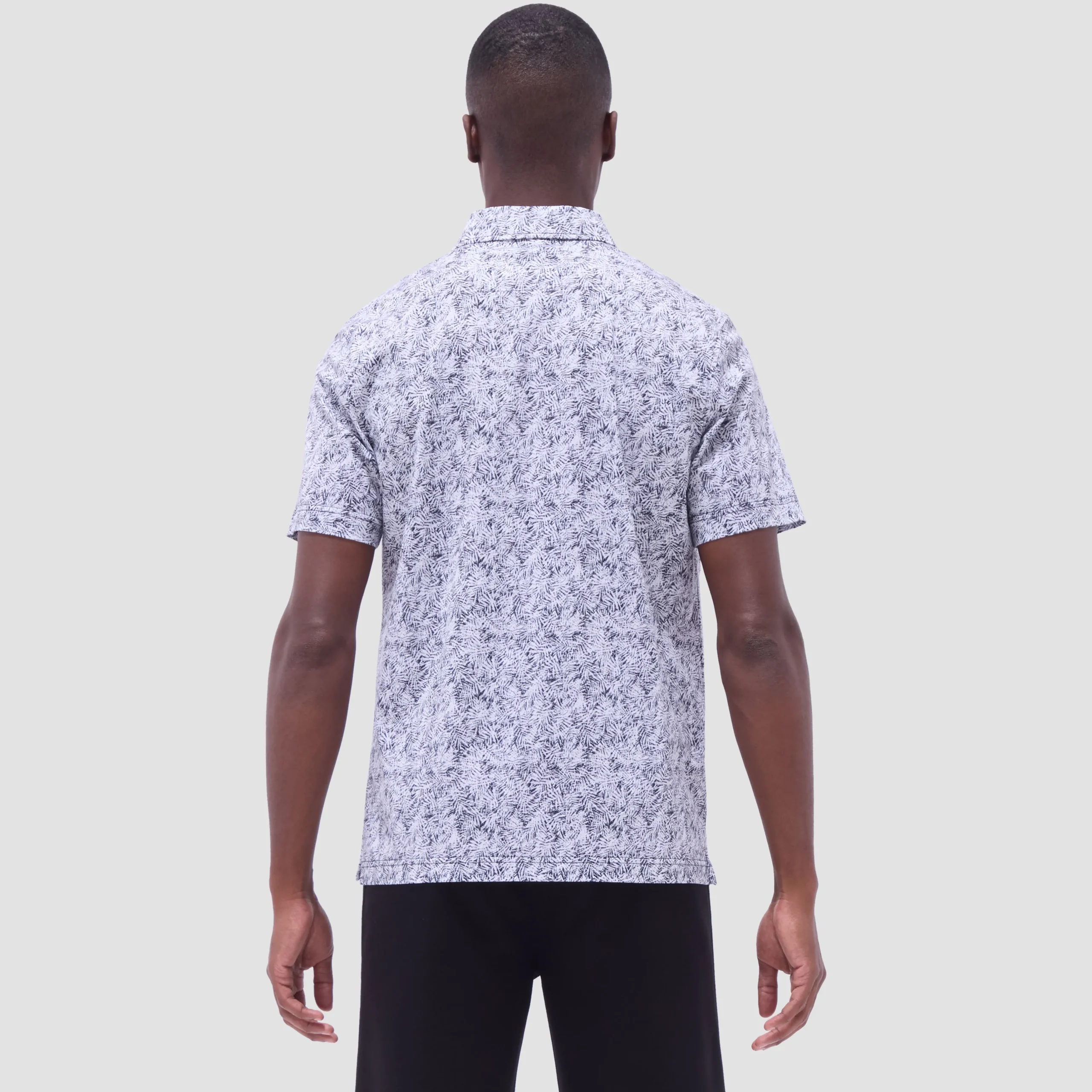 Victor Leaf Print OoohCotton Polo Shirt