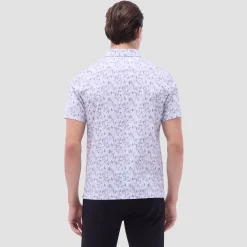 Victor Leaf Print OoohCotton Polo Shirt