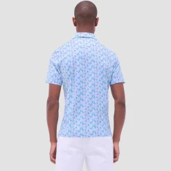 Victor Leaf Print OoohCotton Polo Shirt