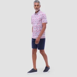 Victor Leaf Print OoohCotton Polo Shirt