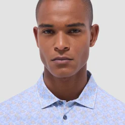 Victor Leaf Print OoohCotton Polo Shirt