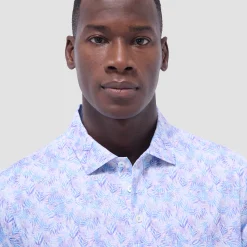 Victor Leaf Print OoohCotton Polo Shirt