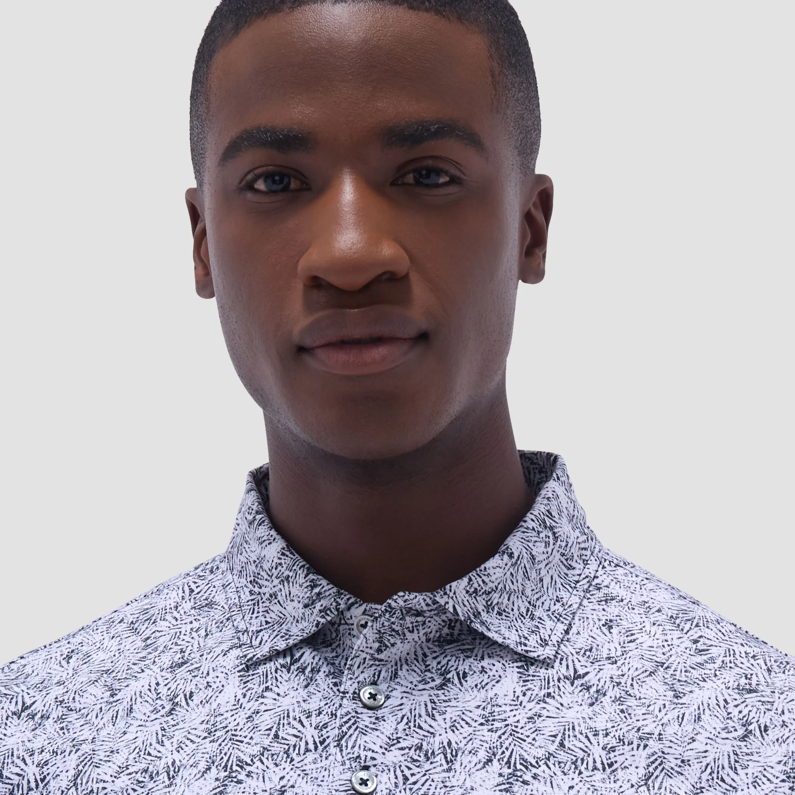 Victor Leaf Print OoohCotton Polo Shirt