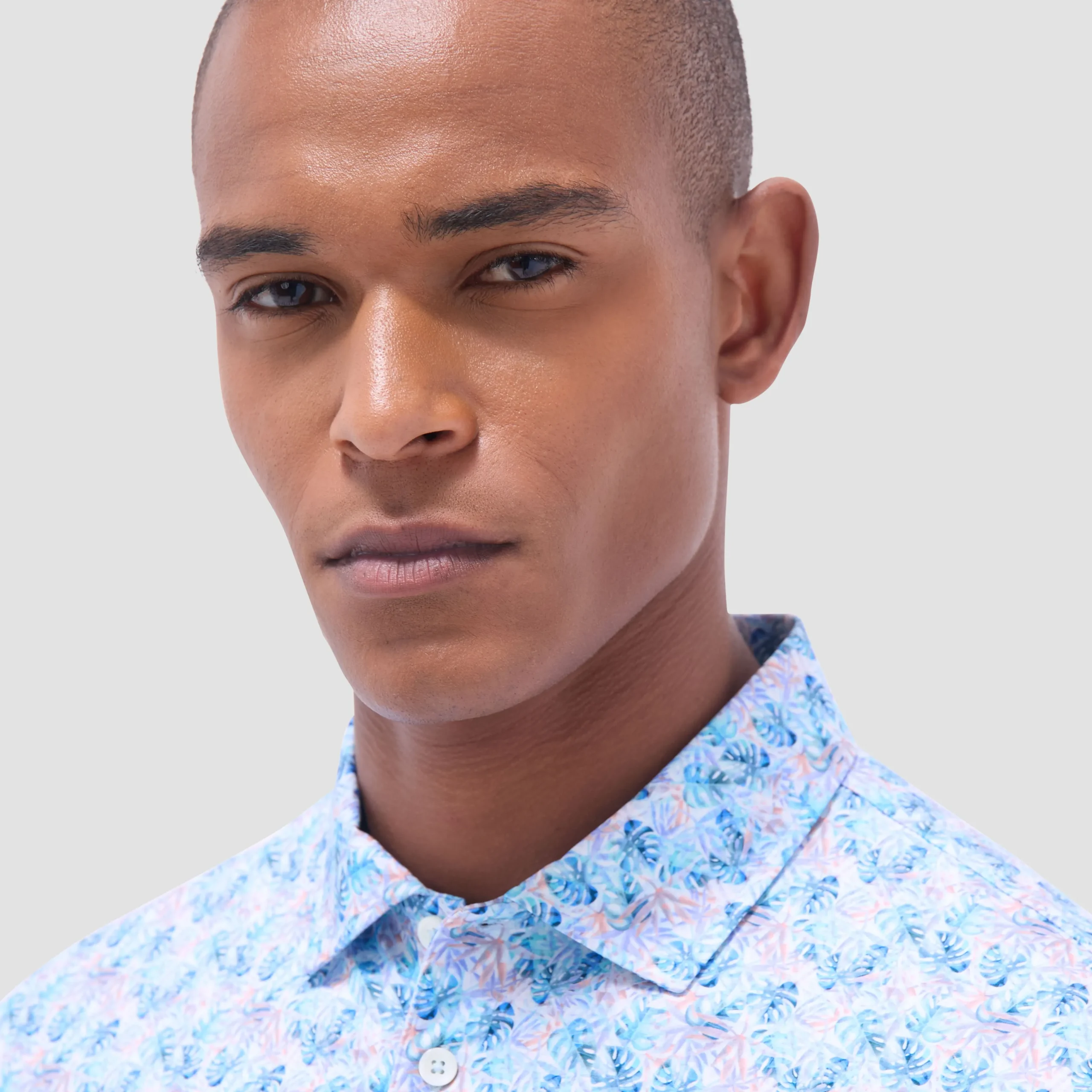 Victor Leaf Print OoohCotton Polo Shirt