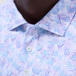 Victor Leaf Print OoohCotton Polo Shirt
