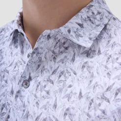 Victor Leaf Print OoohCotton Polo Shirt
